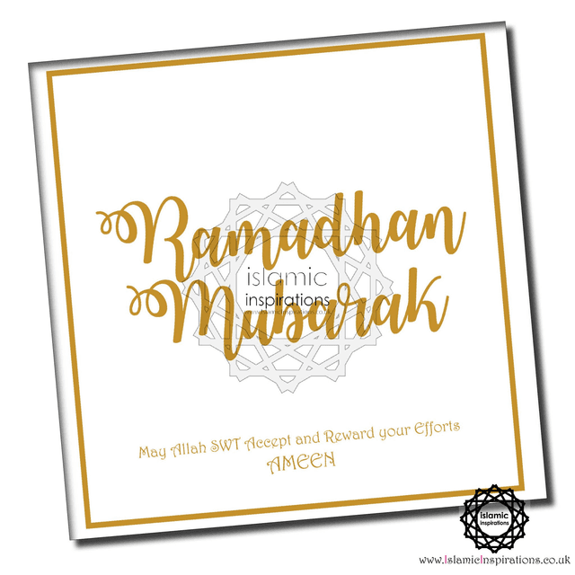 Ramadhan Mubarak Gold Foil Greeting Card - RMZ005